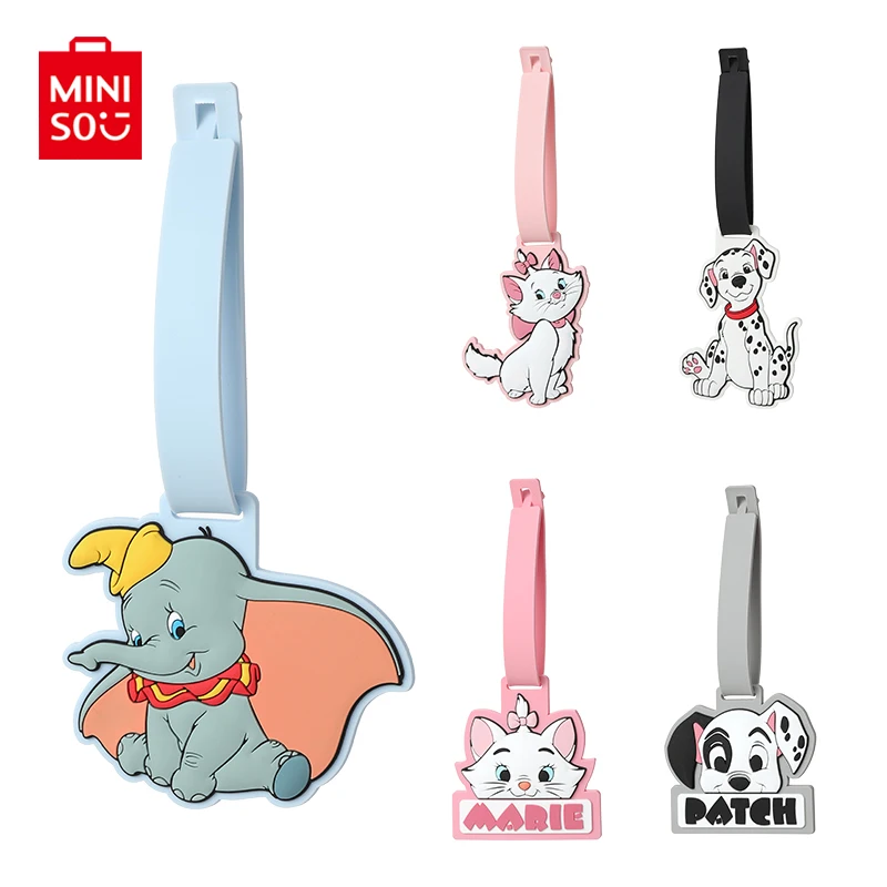 

MINISO Disney Animals Collection Animal-Head-shaped Figure Luggage Tag Travel Accessories Suitcase Pendant Cartoon