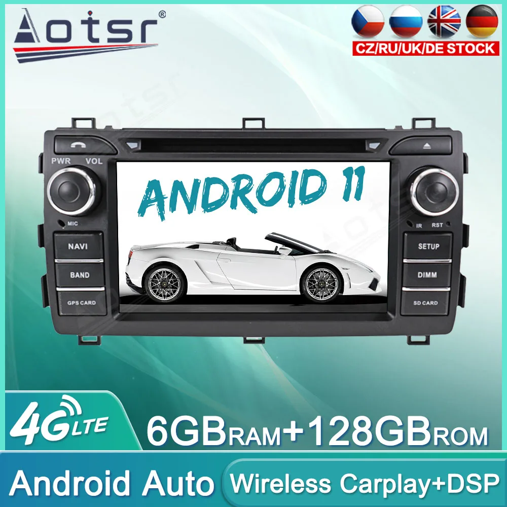 

Автомобильная магнитола на Android 11, 128 ГБ, DVD для Toyota Auris 2013-2015, аудио, мультимедийный плеер, GPS-навигация, автомобильное стерео головное устройство Carplay
