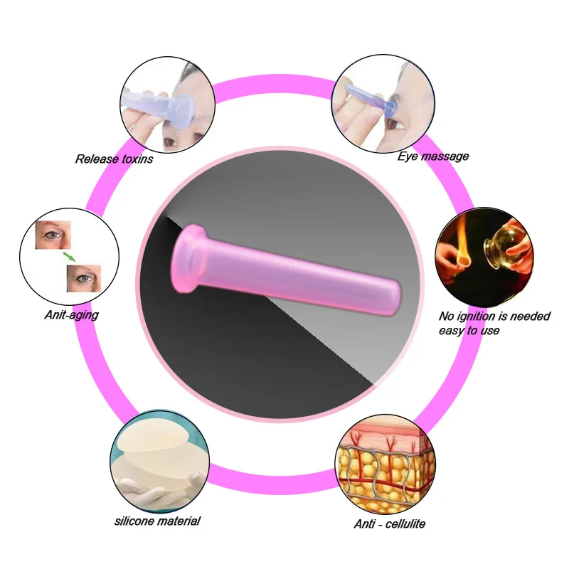 4 шт./компл. силиконовый массажер для лица вакуумных банок вакуумные банки