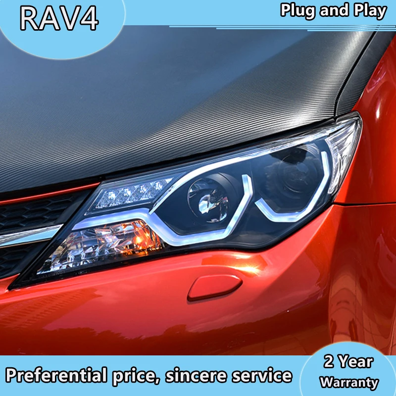 Стайлинга автомобилей головной светильник в сборе для Toyota RAV4 2013 2016 светодиодный