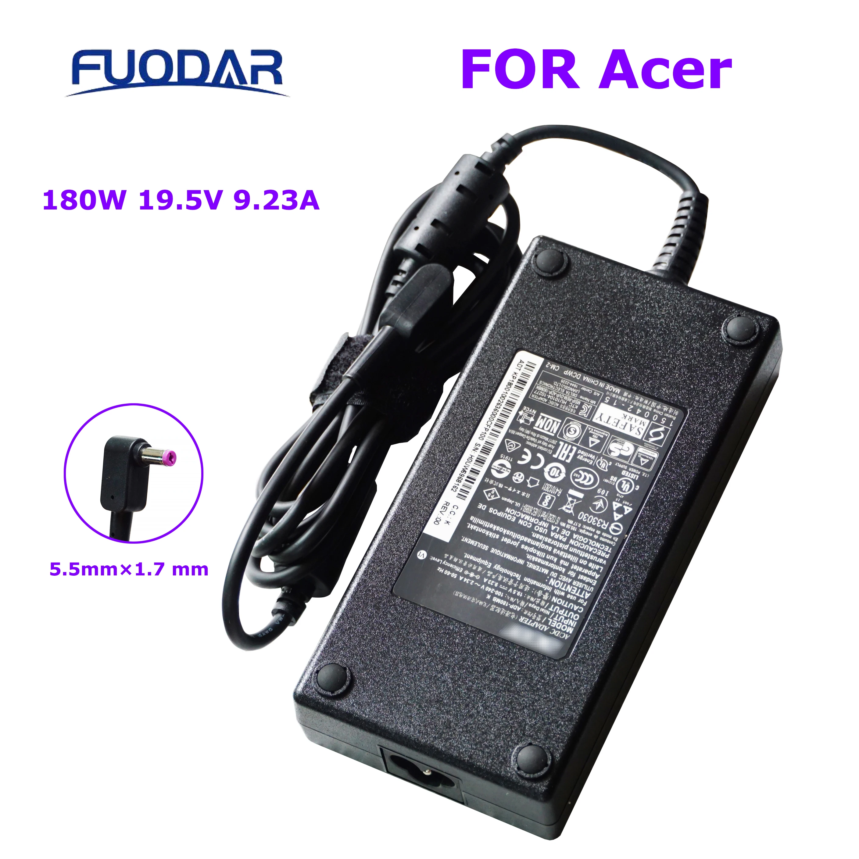 

180W 19.5V 9.23A Laptop AC Adapter Charge FOR Acer ADP-180MB K Predator Helios 300 PH317-51-78H7 7 A717-71 A717-71G G3-571