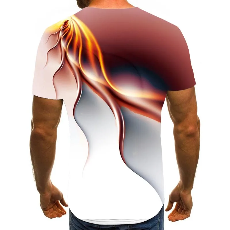 

2021 New Summer hot sale 3D digital fashion short-sleeved new creative couple same style casual sports T-shirt
