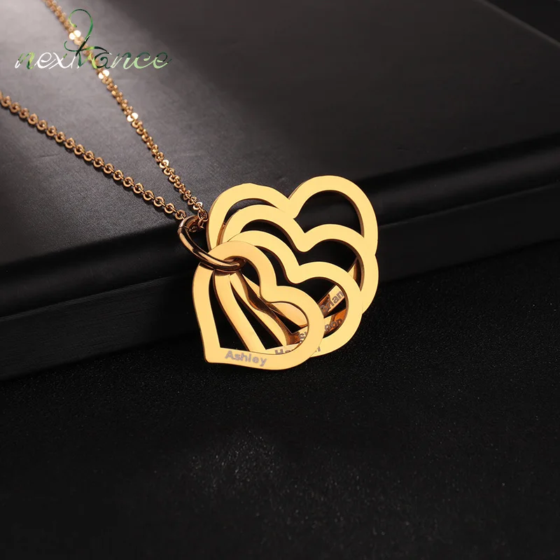 

Ожерелье Nextvance из нержавеющей стали с именем на заказ, ожерелья с персонализированным кулоном в форме сердца для всей семьи, креативные ювелирные изделия, подарки