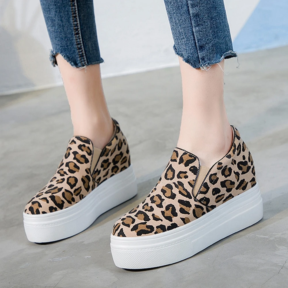 Новое поступление Сезон весна-осень Модные леопардовые лоферы на плоской