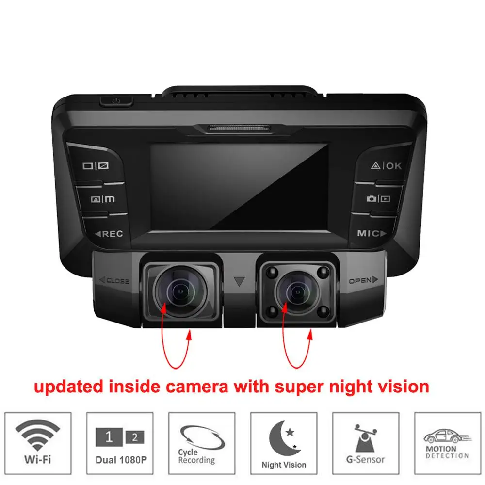 4K Скрытая Wifi Автомобильная DVR камера Novatek NT96660 видеорегистратор с двумя