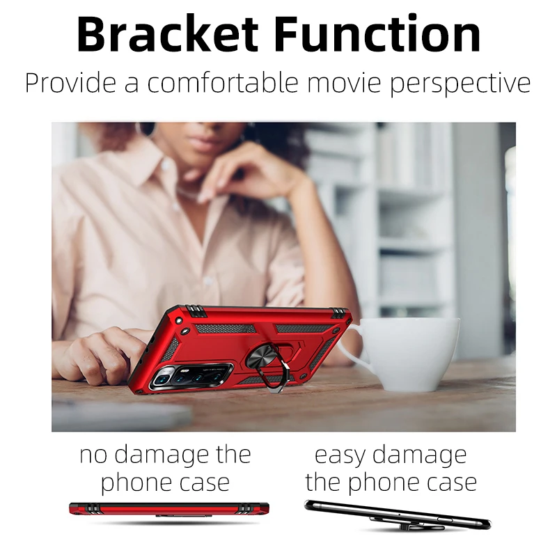 

For Xiaomi Redmi 9C Mi 9 10 Ultra Magnetic Ring Stand Case for Xiaomi Mi A3 Lite 9A 9i 9T CC9 Pro SE NFC Shockproof Armor Case