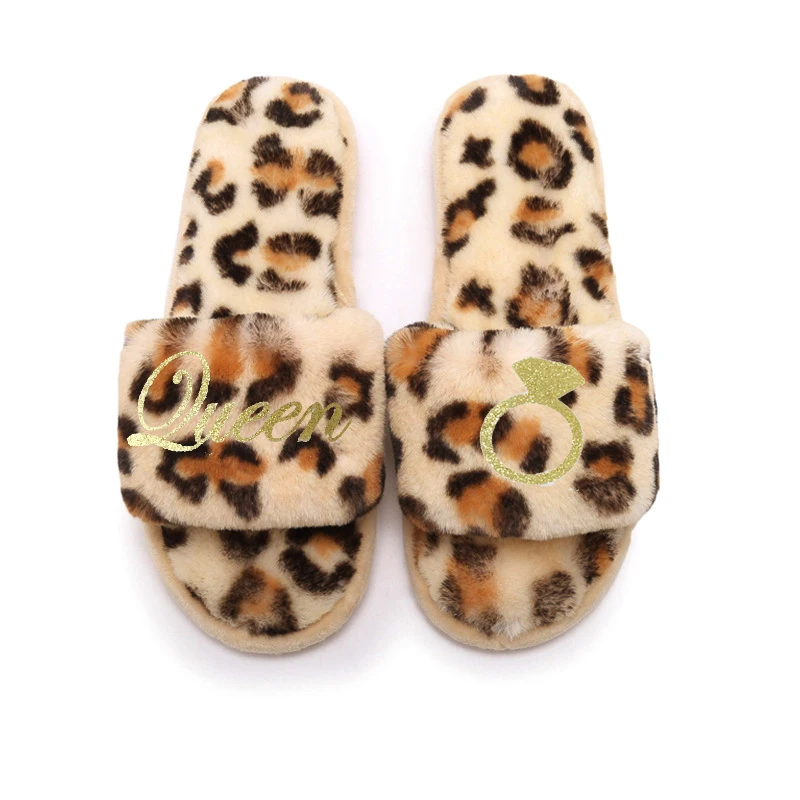 Leopard design Коралловый флис команда отряд "невеста" фрейлина подарки вечерние поставки по индивидуальному заказу, платье подружки невесты, подарок на свадьбу, шлёпанцы для женщин - Цвет: Leopard design