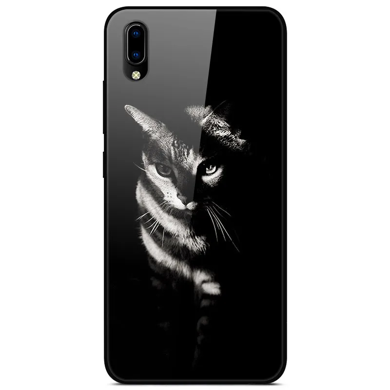 F для VIVO Y91C чехол VIVOY91C стеклянный жесткий чехол для телефона для VIVO Y91i чехол VIVO Y91 C мягкий бампер чехол закаленное для Vivo Y93 Y 93 - Цвет: 48