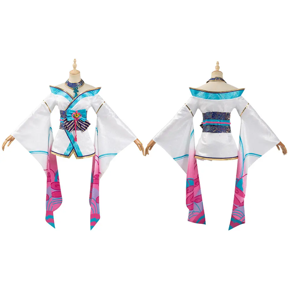 

LOL лиса Ahri Косплэй Девять Лис Костюмы для косплея платье Для женщин кимоно детские костюмы на Хеллоуин, комплекты карнавальные костюмы