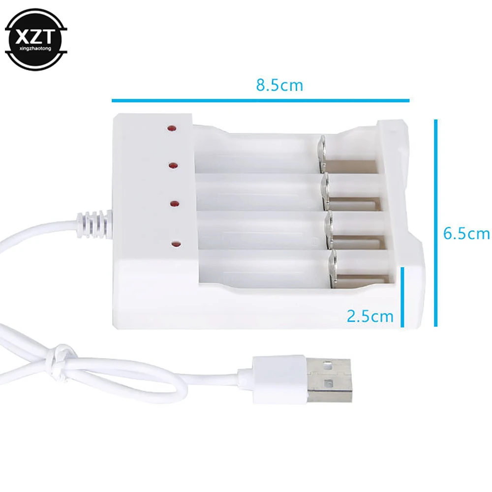 

USB 4 Slots Fast Charging Battery Charger Short Circuit Protection for AAA and AA Rechargeable Battery Station with LED Adaptors