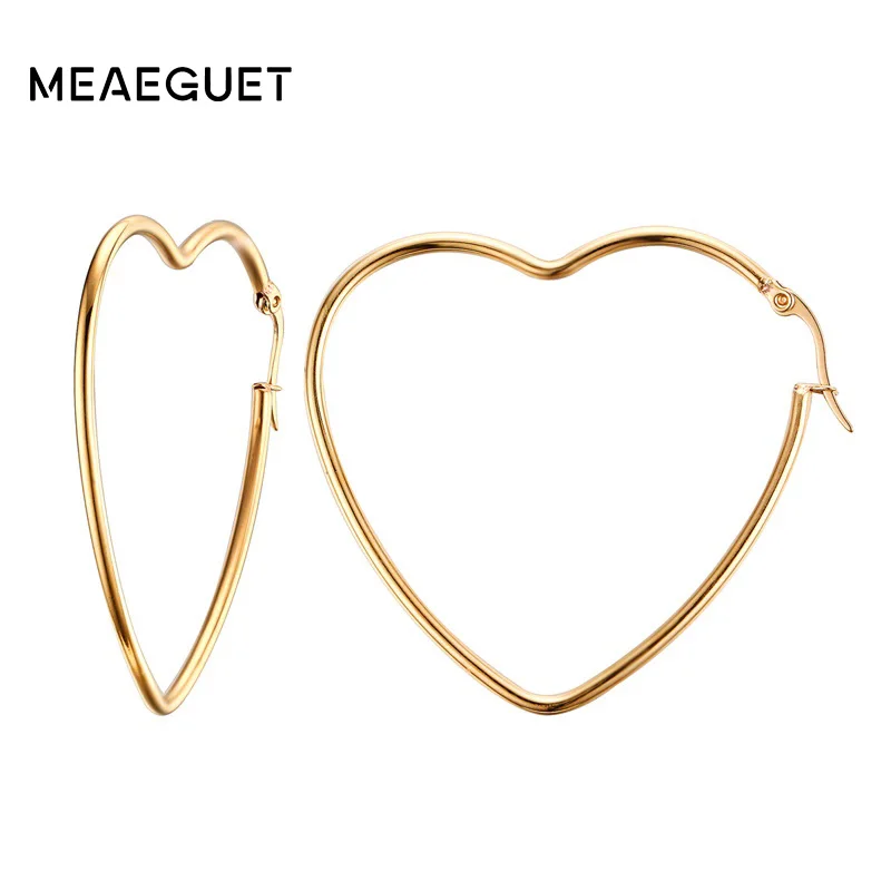 Женские серьги кольца из нержавеющей стали 2 х38 мм|hoop earrings|circle earringsheart hoop earrings |