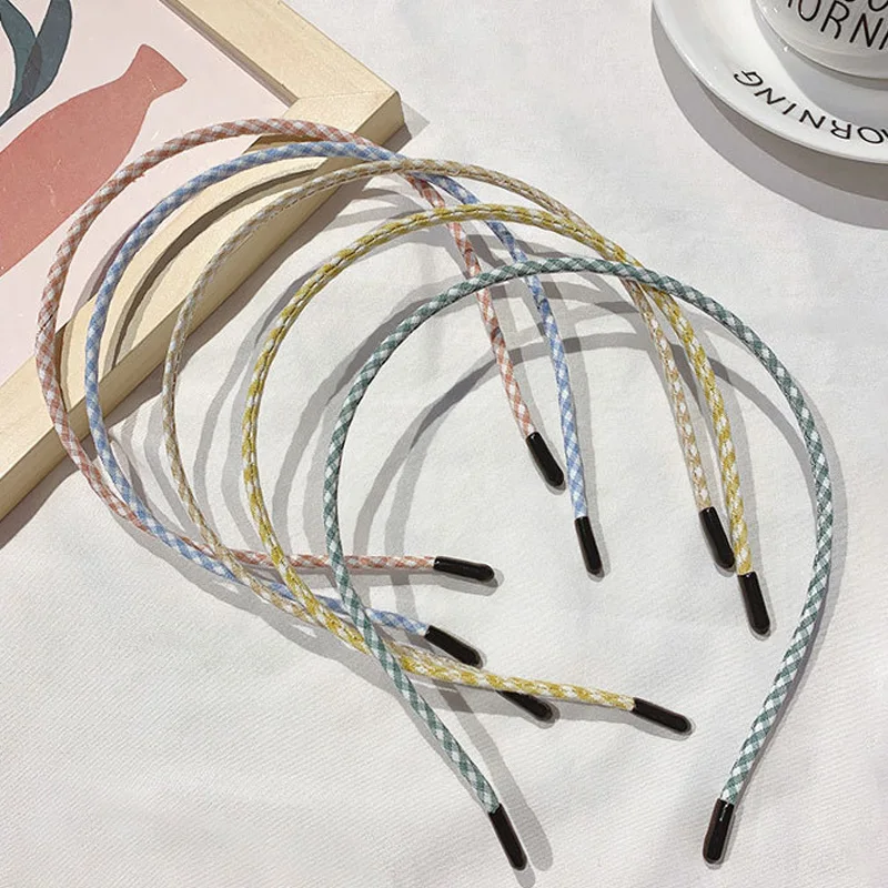 

Женский ободок для волос в полоску, аксессуары для волос из пластмассы, милый тонкий аксессуар на голову, 1 шт.