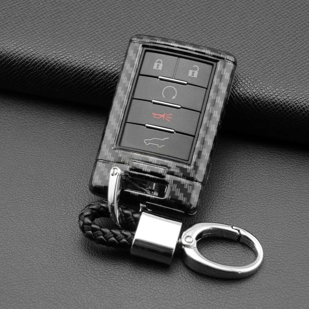 

ABS Carbon Fiber Car Key Case Strong Signal Key Cover Shell Protector For Cadillac ATS DTS STS XTS SRX Escalade Chevrolet Corvet