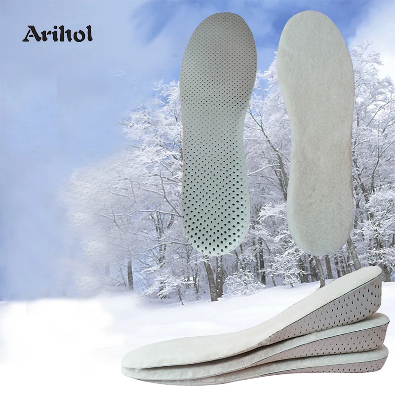 Стельки для увеличения роста зимние теплые шерстяные войлочные стельки из