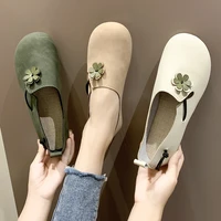 2022 spring and autumn new womens single shoes comfortable casual shoes loafers sexy petal round head womens single shoes