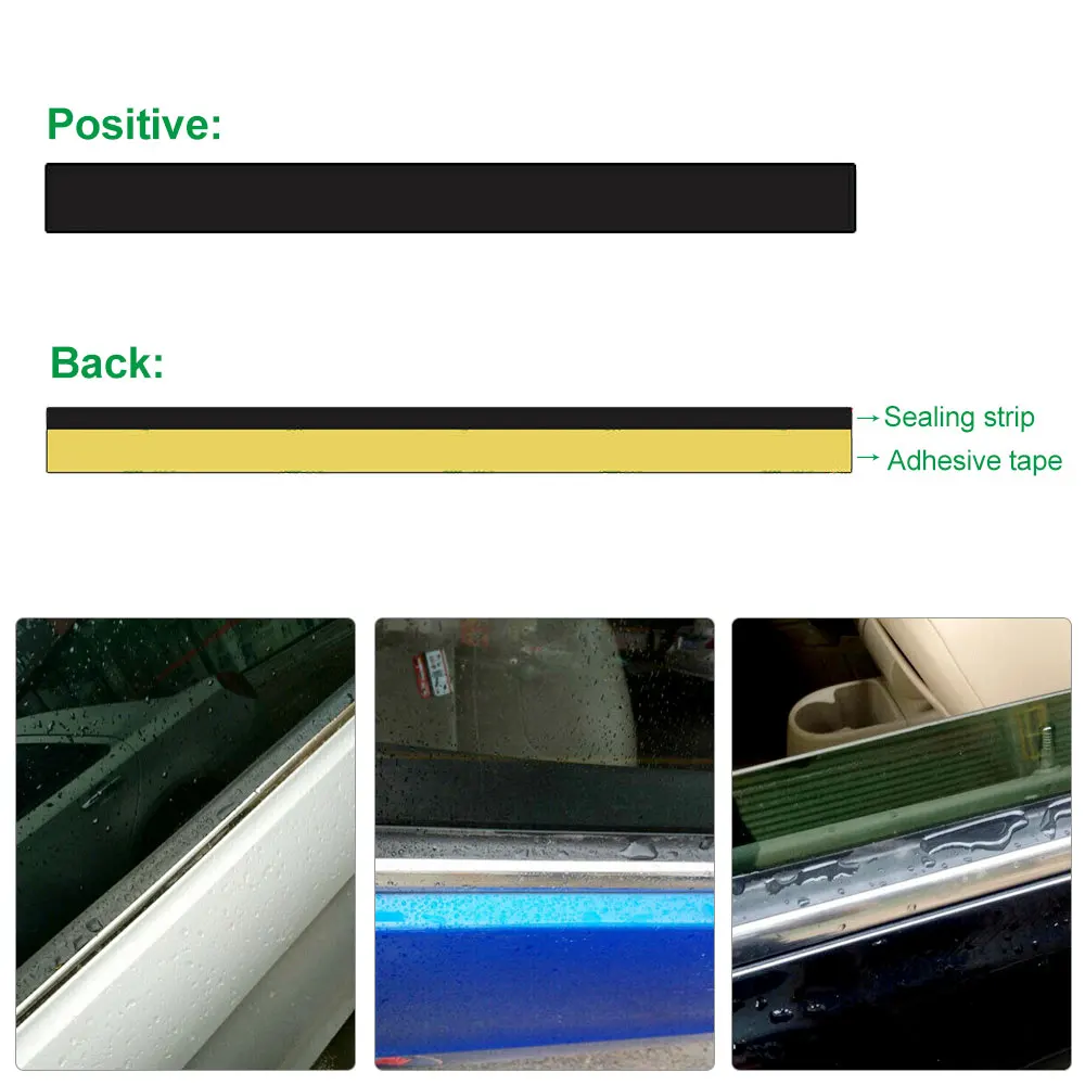 Резиновая уплотнительная лента для переднего и заднего боковых окон 5 м 15/20 мм |