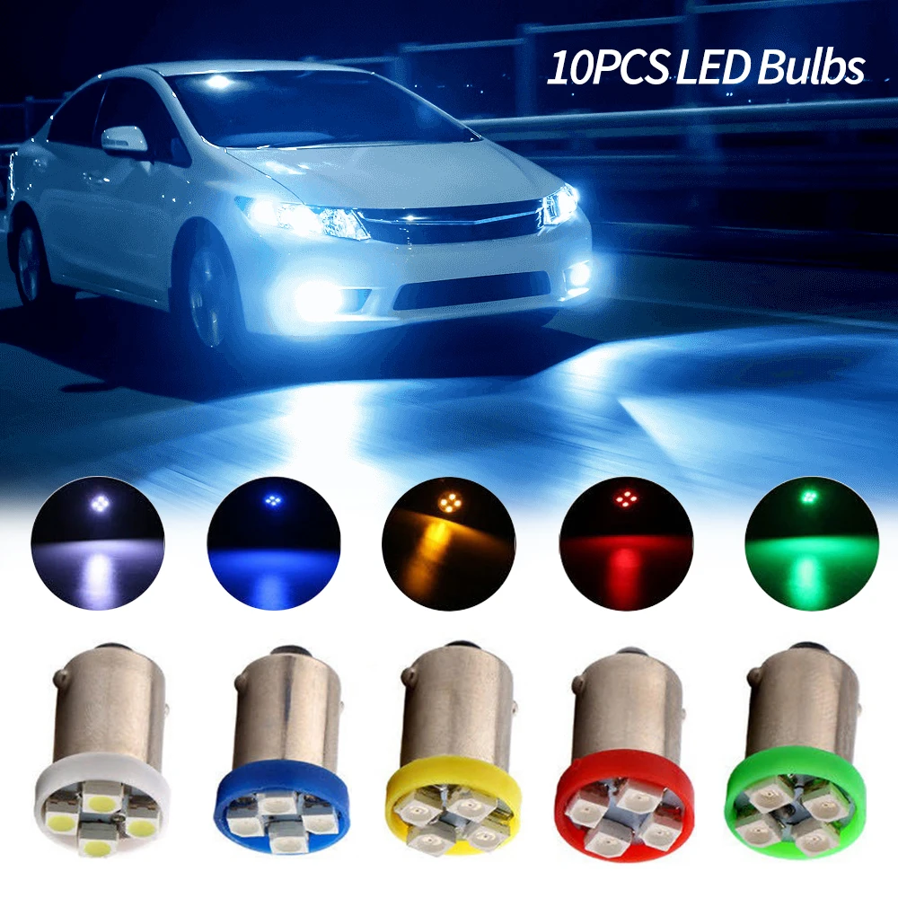 

10Pcs/Set Truck Reading Lights 24V BA9S T4W T11 1210 4 SMD LED Bulbs White Blue Red Green Amber Map Light 4 LEDs Auto Car Lights