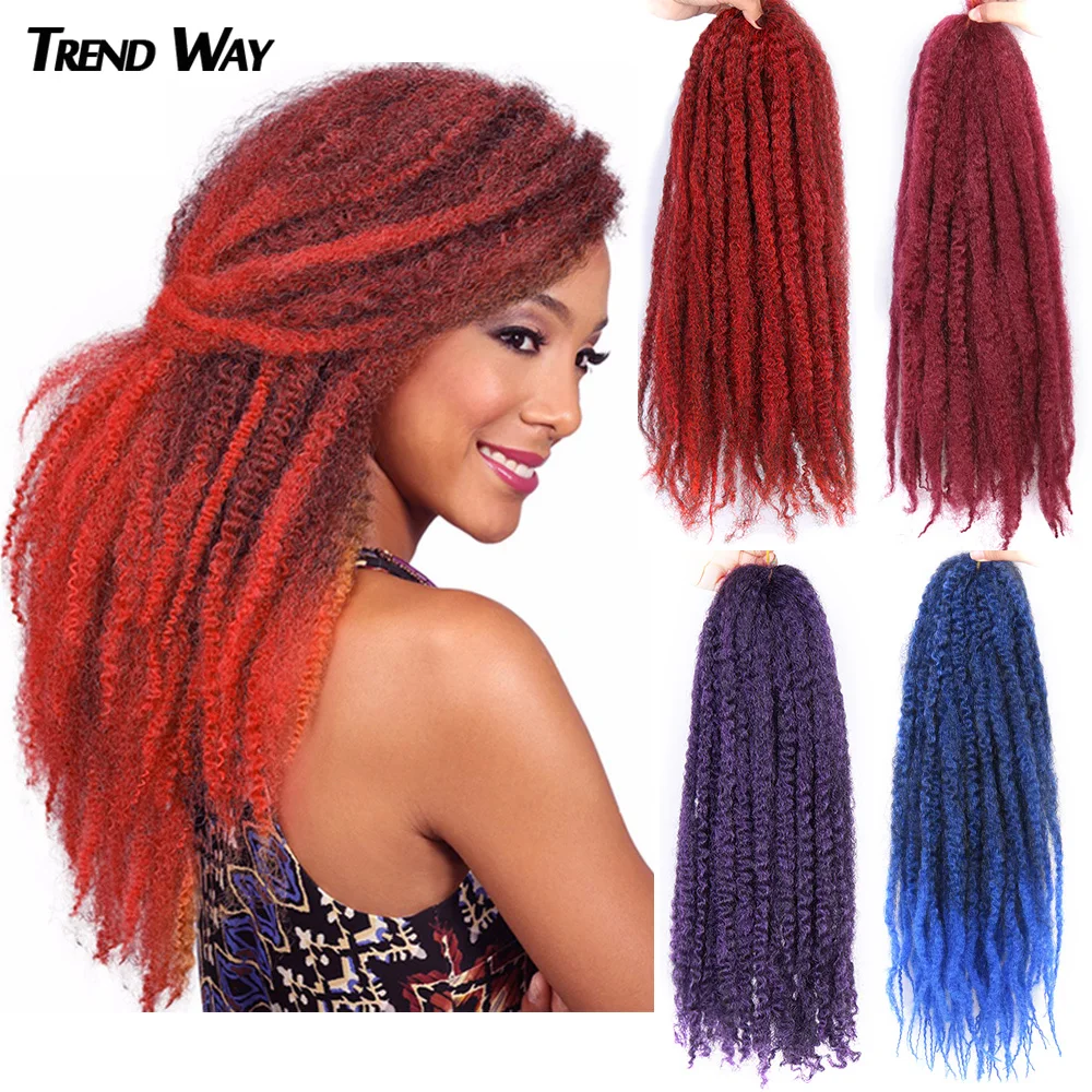 

18Inch Marley Hair Synthetic Braiding Hair Ombre Afro Kinky Twist Long For Women Crochet Braids Hair Extensions For Women