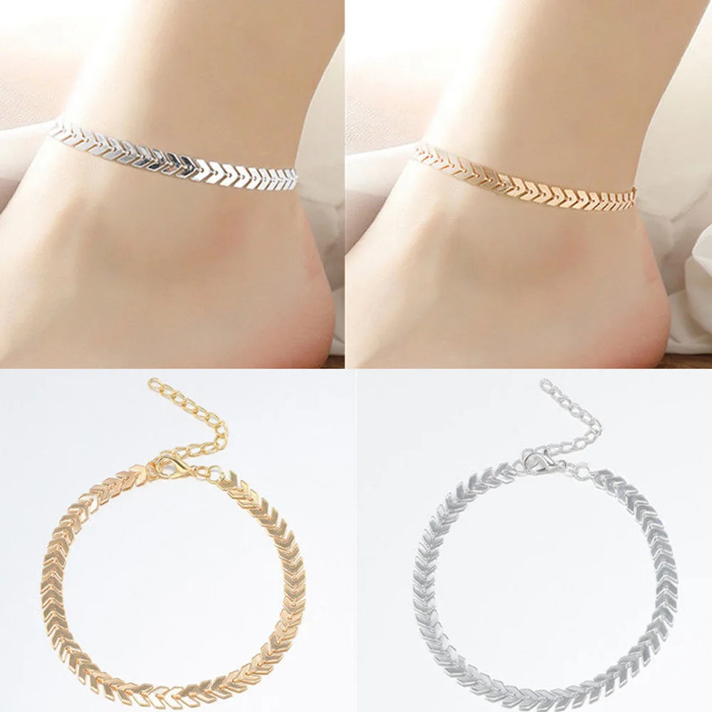 Женский ножной браслет в стиле бохо 1 шт. форме рыбьей чешуи цепочка на щиколотке