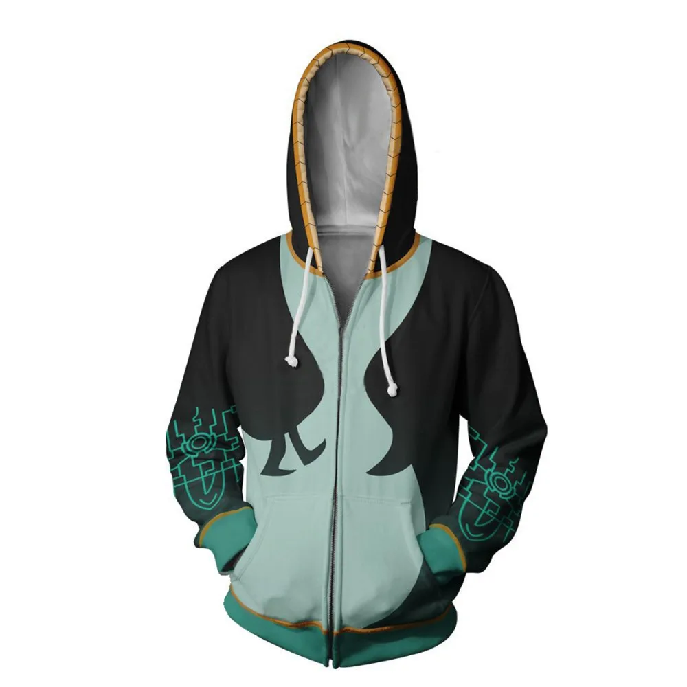 Игра Легенда о Зельде Толстовка Косплей Костюм 3D печати молния куртка пальто