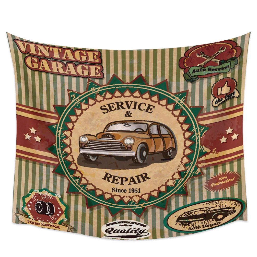 Настенный Гобелен для спальни автомобильный ретро-гобелен в полоску настенный