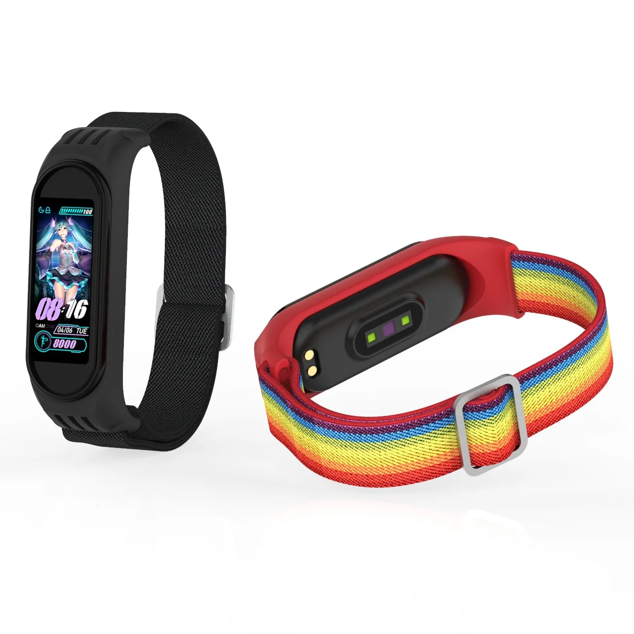 New Nylon Strap For XiaoMi Mi Band 4 3 5 6 Adjustable elastic nylon Wristband For Mi Band 5 3 4 Bracelet XiaoMi Mi Band 6 straps