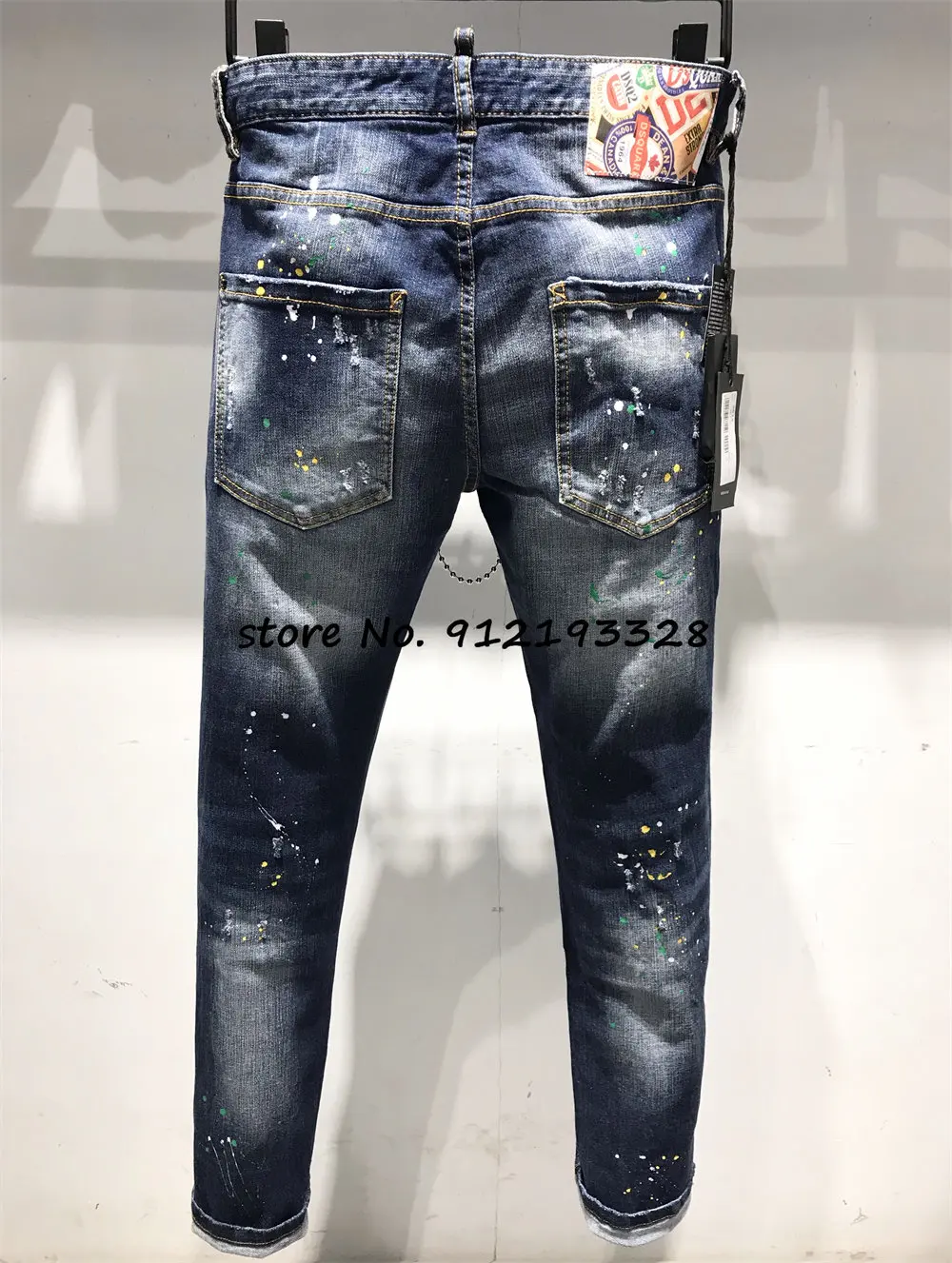 

Dsquared2 Cool Guy Hole Jeans D2 Men Pants DSQ2 Embroidered Trousers 9613
