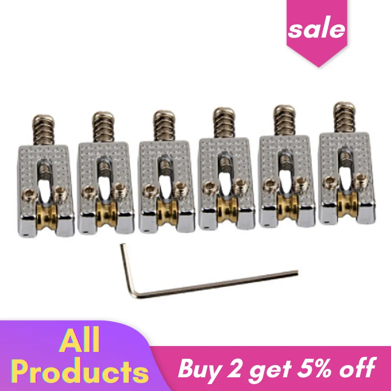 neue 6 roller brücke tremolo sättel mit schlüssel für strat tele elektrische gitarre free global shipping