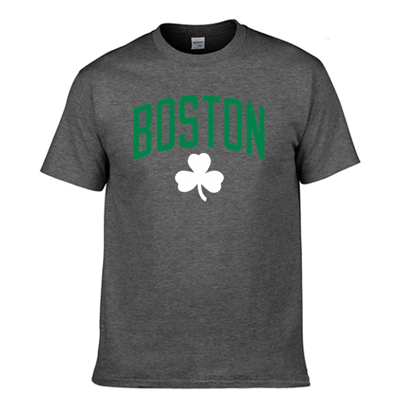 Новая мужская летняя хлопковая Футболка Boston зеленая баскетбольная Lover Clover