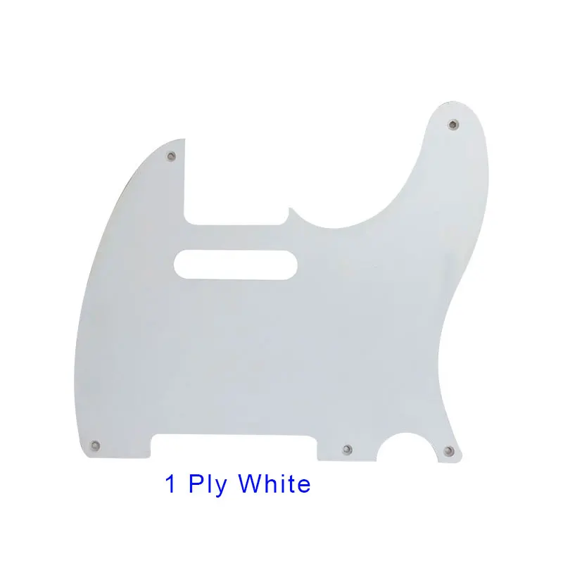 1 ply white Pleroo гитары Запчасти разные цвета на выбор 5 винтовых отверстий накладку для нас Стандартный 52 год Tele гитара Telecaster защитная пластина - Цвет: 1 ply white
