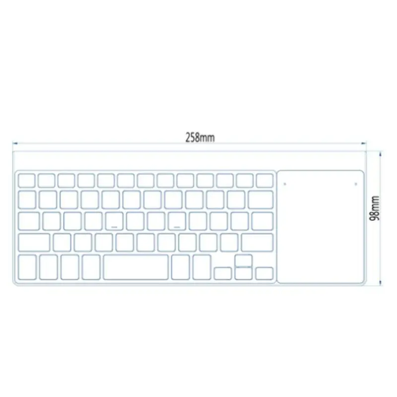 

Black Mini 2.4G Wireless Touch Keyboard 59 Keys with Touchpad for PC Computer Desktop