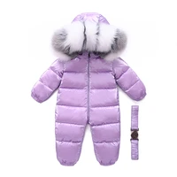 kids winter duck down jumpsuit 30 degree russian baby boy outerwear thicken jacket waterproof snowsuit romper toddler coat girl