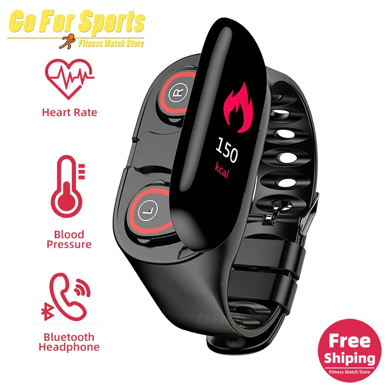 

M1 Newest AI Smart Watch With Bluetooth Earphone Heart Rate Monitor Smart Wristband Long Time Standby Sport Watch Men pk T89 T90
