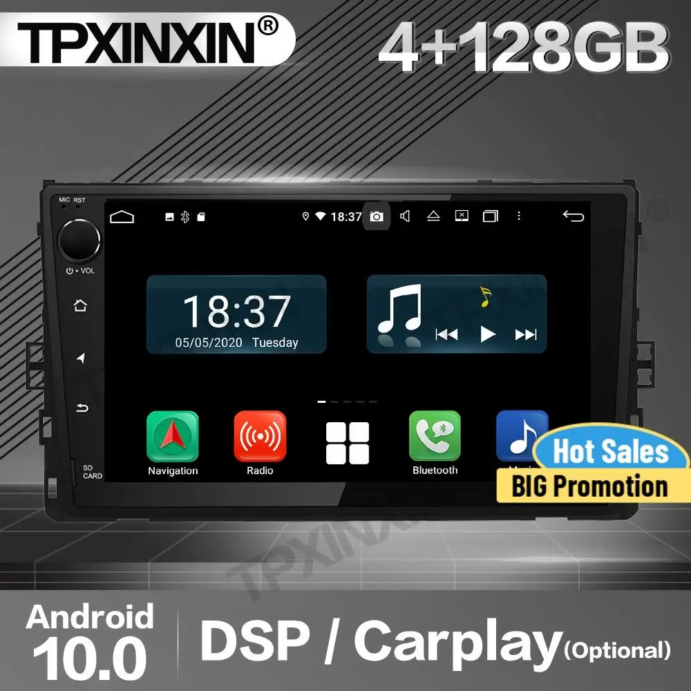 

4+128G Carplay Car Radio 2 Din Stereo Receiver Android For VW Passat Touareg Magotan Tiguan Golf DSP GPS Player Audio Head Unit