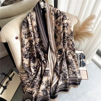 luxury winter cashmere scarf women warm pashmina shawls and wraps print bufanda female blanket stoles tassel thick hijab 2021