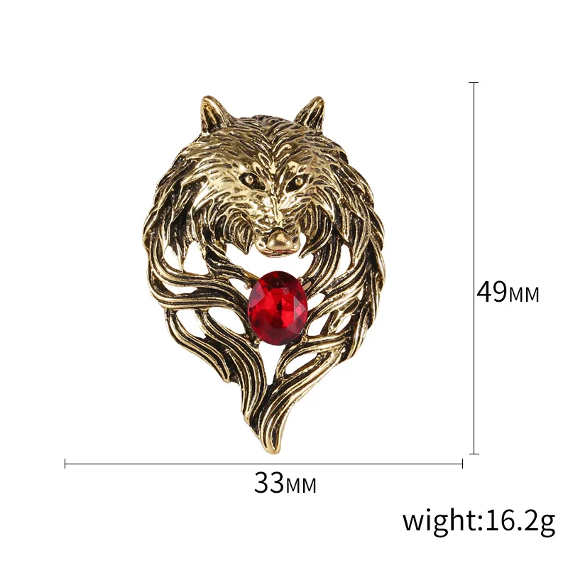 XZ0064 Europe And America Retro Wolf Head Brooch Men And Women General Personality Coat Suit Animal Pin Pendant Dual Use images - 6