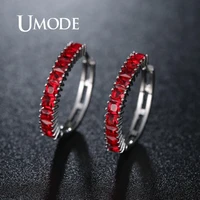 umode 7 colorful cubic zirconia round drop earrings for women dangling ear fashion wedding jewelry gifts luxury brands ue0582b