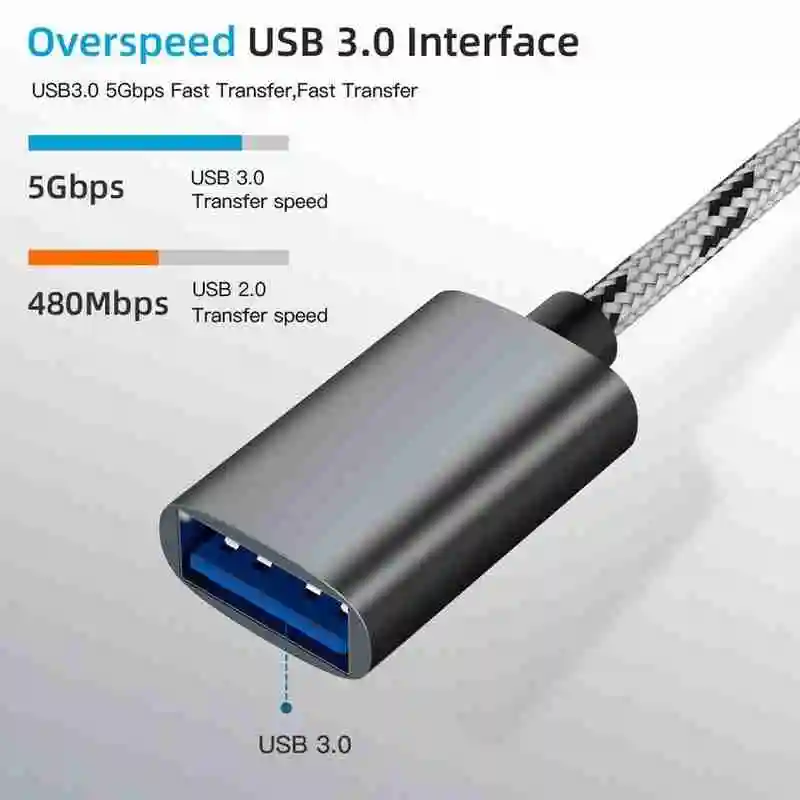 2 в 1 OTG адаптер USB кабель для передачи данных 3 0 Универсальный золотого