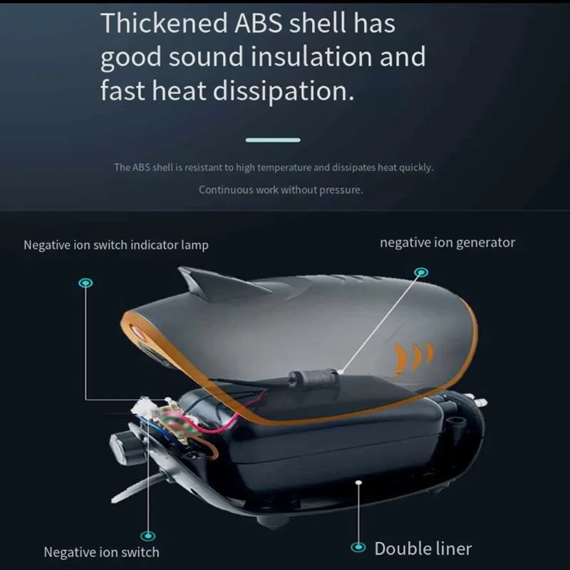 Кислородный насос с анионами черной акулы кислородный для аквариума кислородная