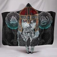 viking style hooded blanket odin valknut and triple horn 3d printed wearable blanket adults for kids hooded blanket
