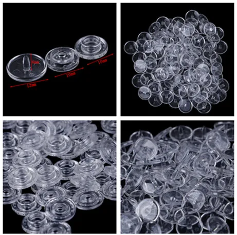 

50 Sets Clear KAM Resin Snap Buttons Snaps Fasteners Press Studs T5 Caps Plastic Wholesale