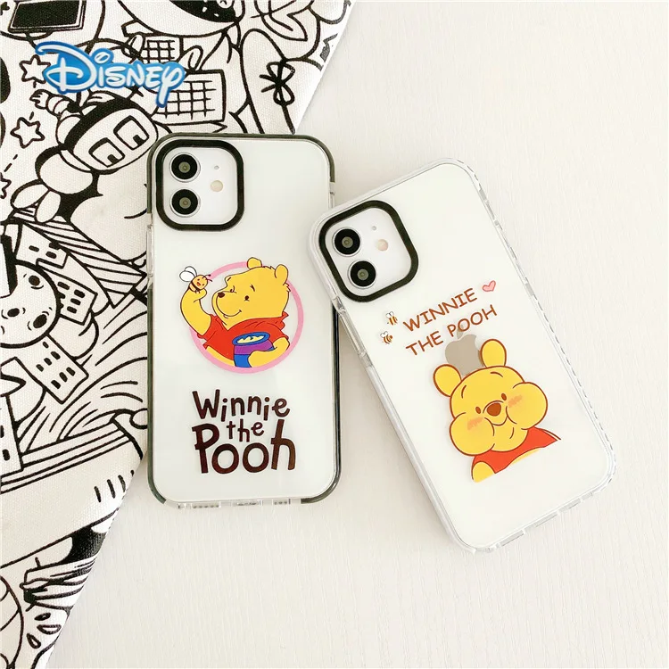

Disney Winnie the Pooh Cartoon Mobile Phone Case for iPhone 13 12 11 Pro Max Mini XR XS 7 8 Plus Cute Anti-Fall Protective Cover