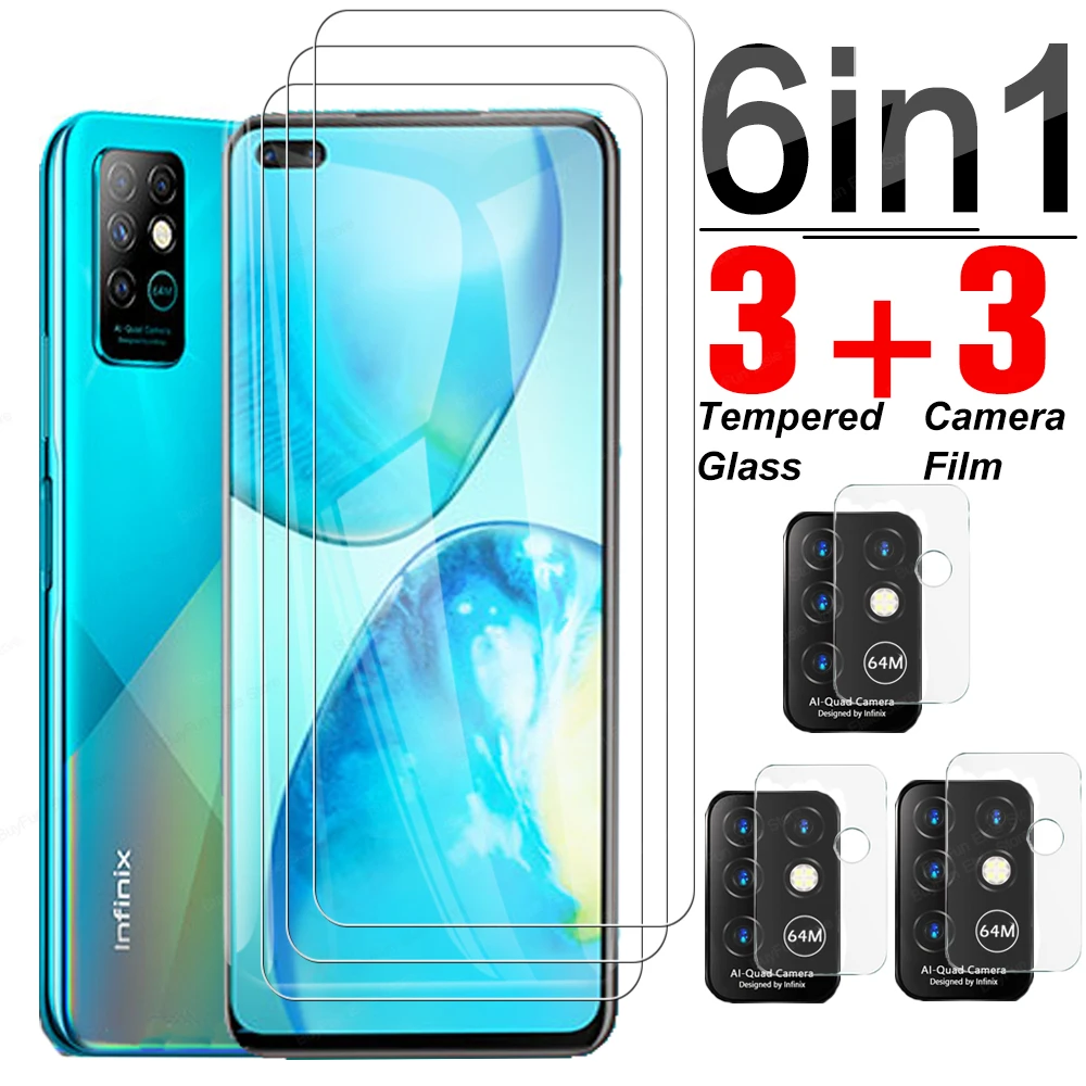 6 в 1 закаленное стекло для Infinix Note 8 защита экрана полное покрытие пленка