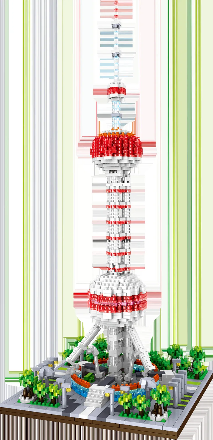 

Lezi 8006 Oriental Pearl World Architecture 3D Model DIY Mini Diamond Building Blocks Micro Particle Bricks Toys for Children