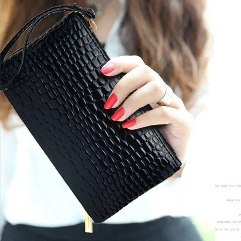 

PU Leather Women 's Coin Purse Fashion Lady Wristlet Handbags Long Money Bag Zipper Wallets Cards ID Holder Clutch Woman Wallet
