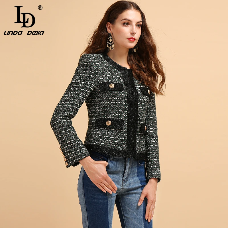 LD LINDA DELLA модная летняя зимняя элегантная винтажная куртка женские стильные