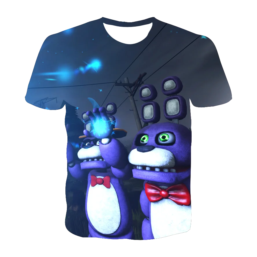 

Alta qualidade cinco noites no freddy crianÃ§a t camisa engraÃ§ado dos desenhos animados jogo meninos/meninas roupas moda kpop fna