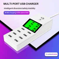 universal 8 ports smart usb charger led display 8a multiple wall adapter hub adapter socket for mobile phone tablet pc camera