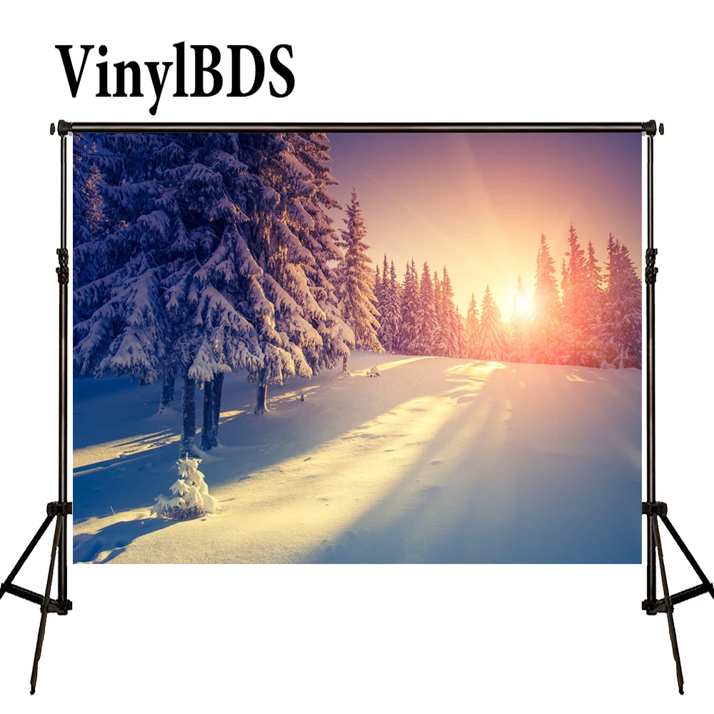 

Винилбдс зимняя фотография Фон лес закат декорации фоны Снежный остров цифровой печатный фон для студии