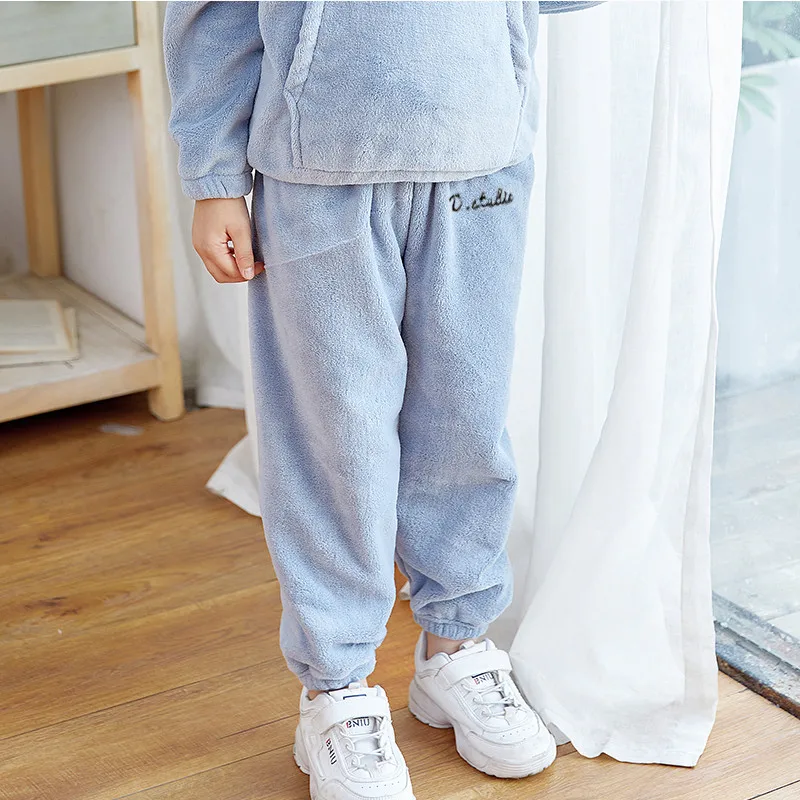 Детские хлопковые штаны для мальчиков и девочек повседневные зимние теплые